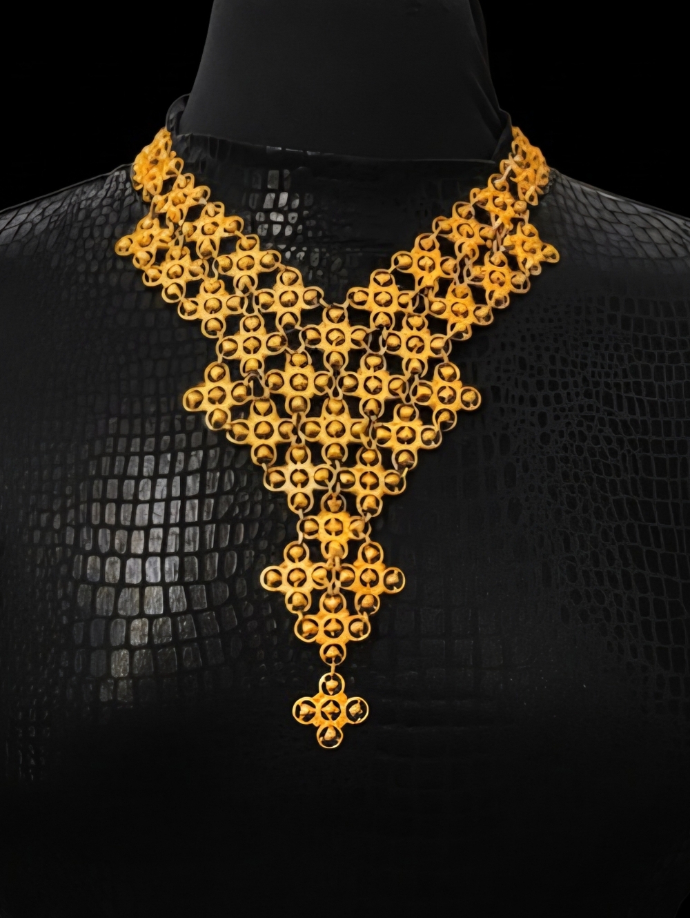 Vintage RARE Monet Chainmail Etruscan Necklace